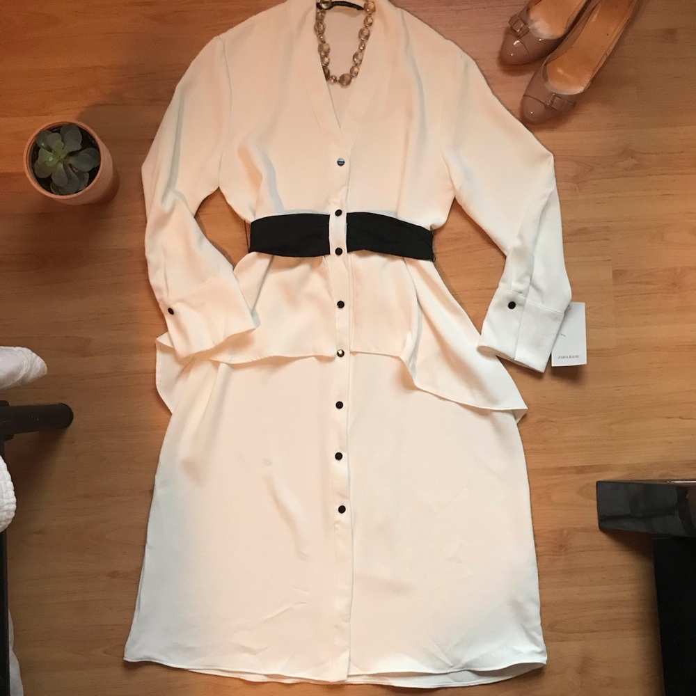 NWT Zara contrast belt dress - Picture 3 of 8